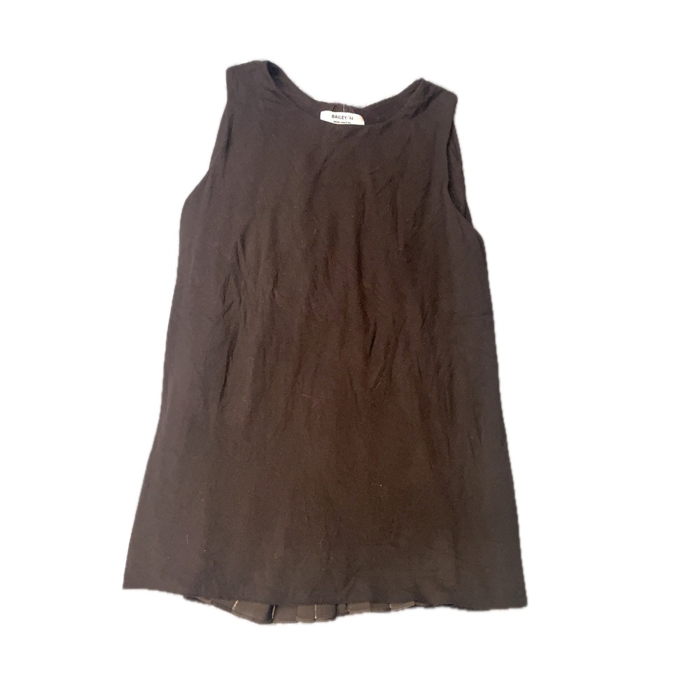 BAILEY 44 Sleeveless Black Shift Blouse with Pleated Details